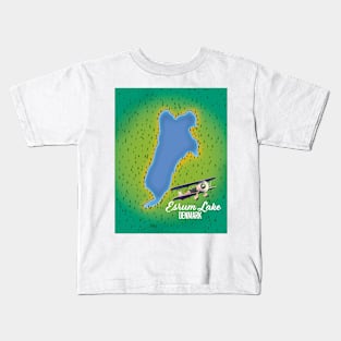 Esrum Lake Denmark travel map Kids T-Shirt